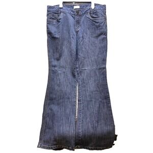 Metro 7 Jeans Women 12‎ (34x31) Flared Vintage Y2K Stretch Medium Wash Baggy